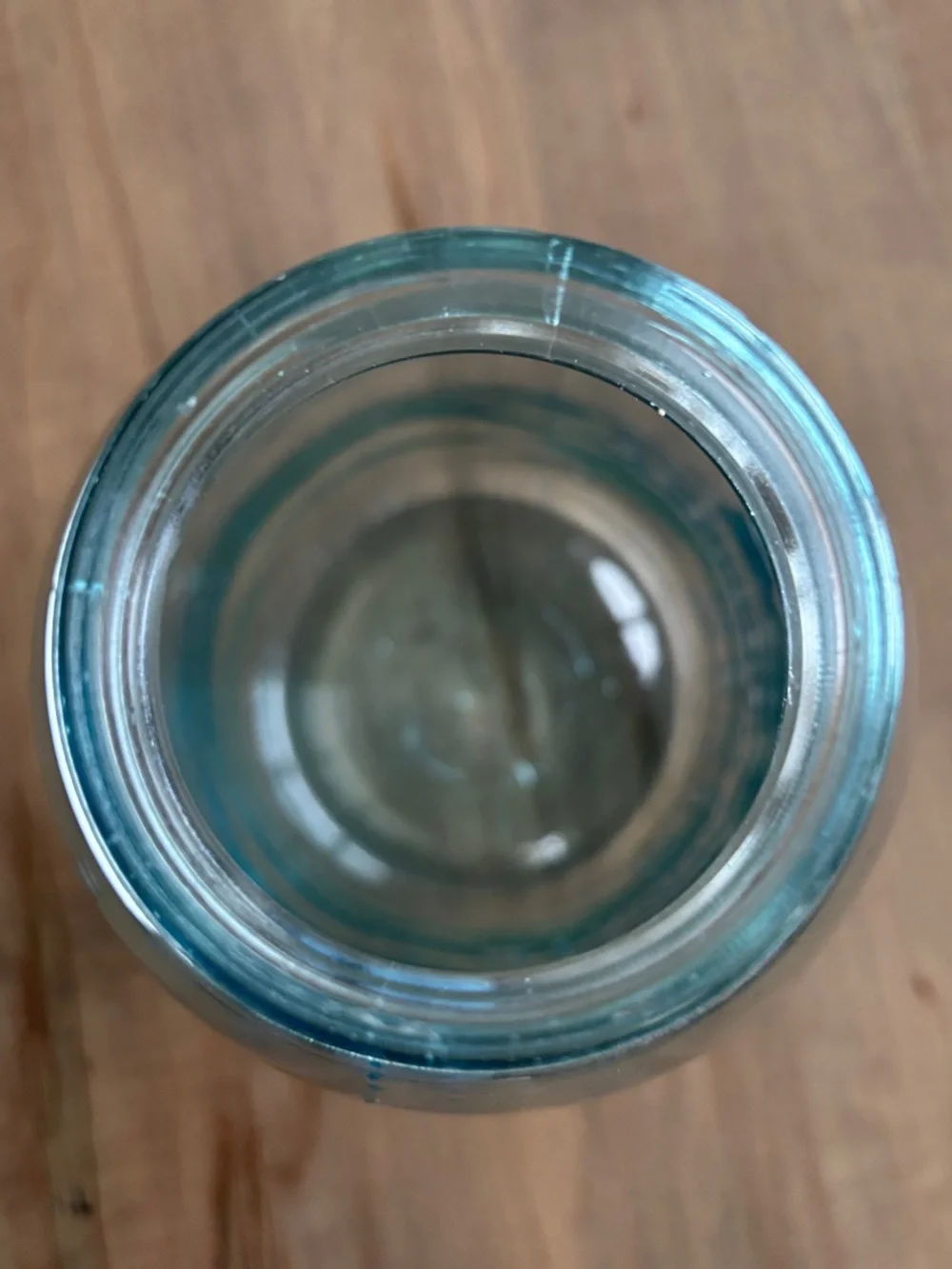 Strong Shoulder Mason Jar - Aqua Glass